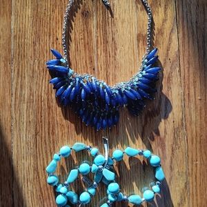 Bundle The Limited Blue Statement Necklace and Bracelet (set of 3)